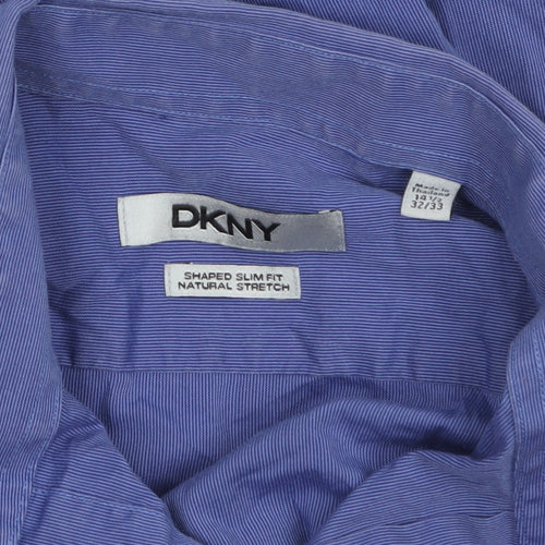 DKNY Men’s Blue Slim Fit Long Sleeve Button-Up Shirt Size 15
