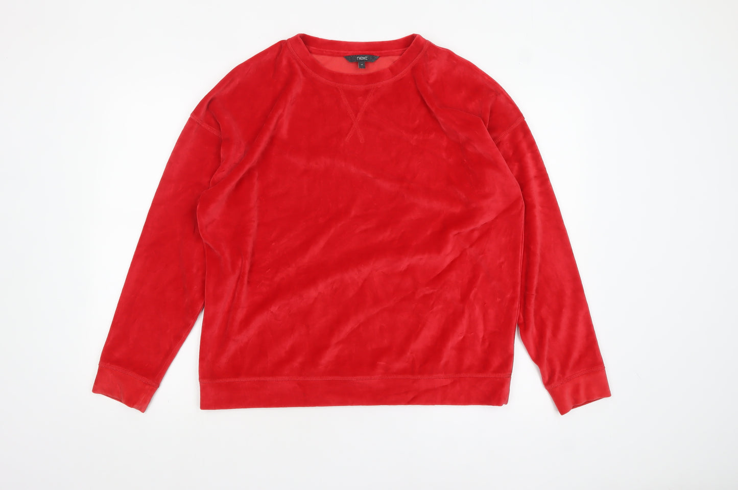 Next Women Red Velour Pullover Sweatshirt Size 14