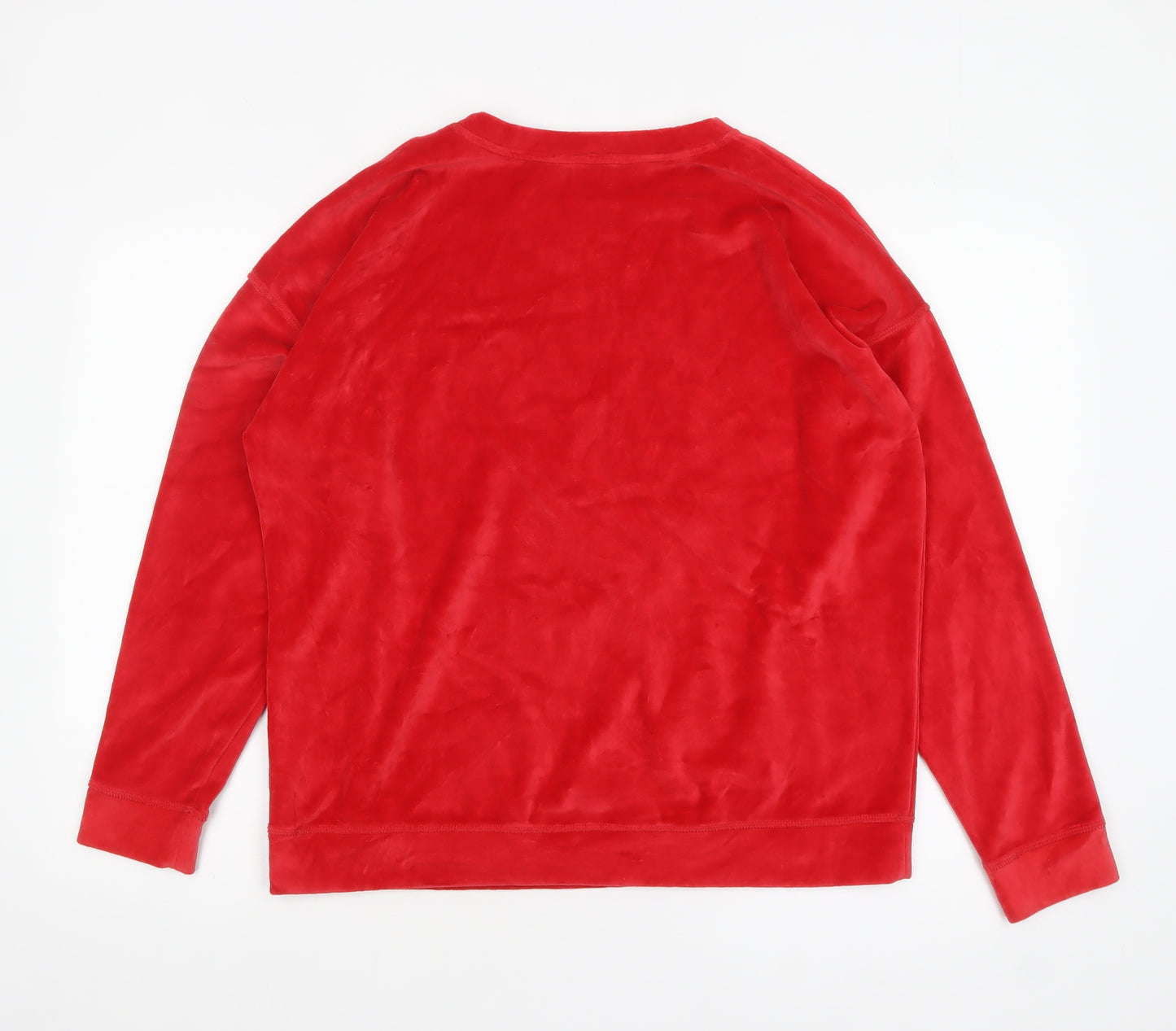 Next Women Red Velour Pullover Sweatshirt Size 14