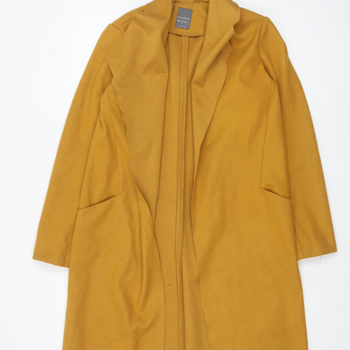 Primark Women's Yellow Long Coat Size 8 Lightweight Overcoat
