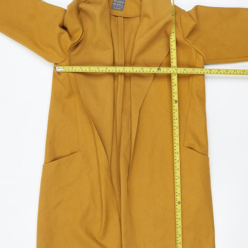 Primark Women's Yellow Long Coat Size 8 Lightweight Overcoat