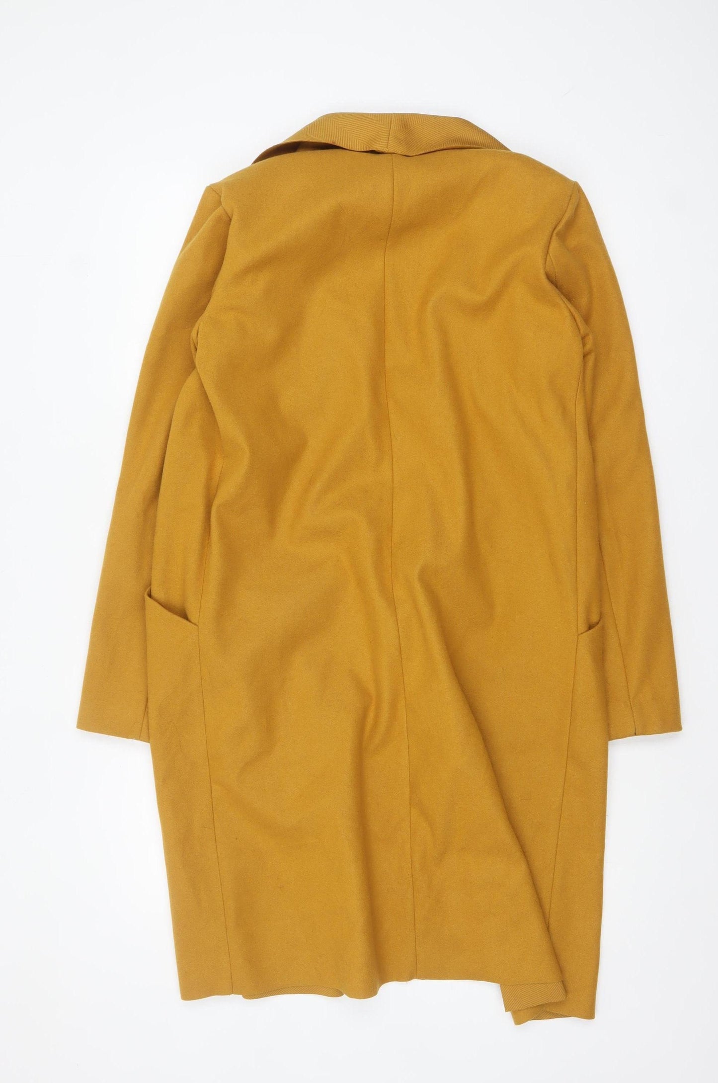Primark Women's Yellow Long Coat Size 8 Lightweight Overcoat