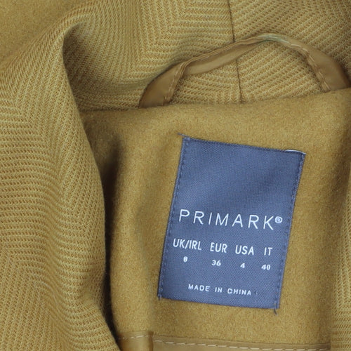 Primark Women's Yellow Long Coat Size 8 Lightweight Overcoat