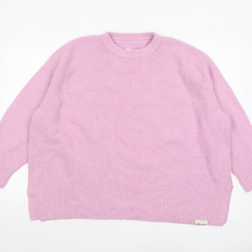 Burgs Womens Pink Crew Neck Knit Pullover Jumper Size 14