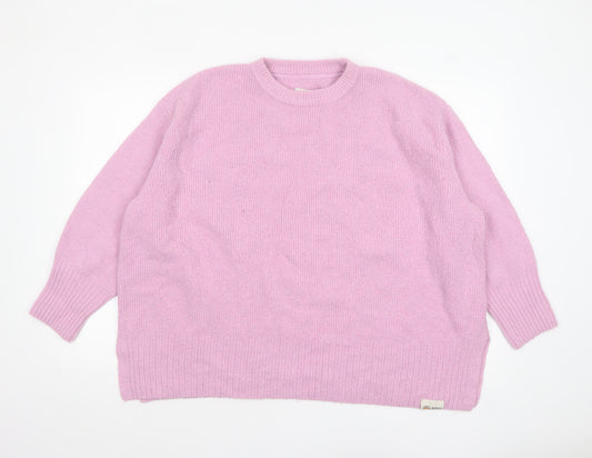 Burgs Womens Pink Crew Neck Knit Pullover Jumper Size 14