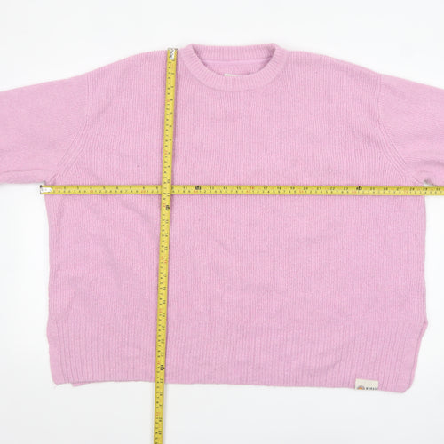 Burgs Womens Pink Crew Neck Knit Pullover Jumper Size 14