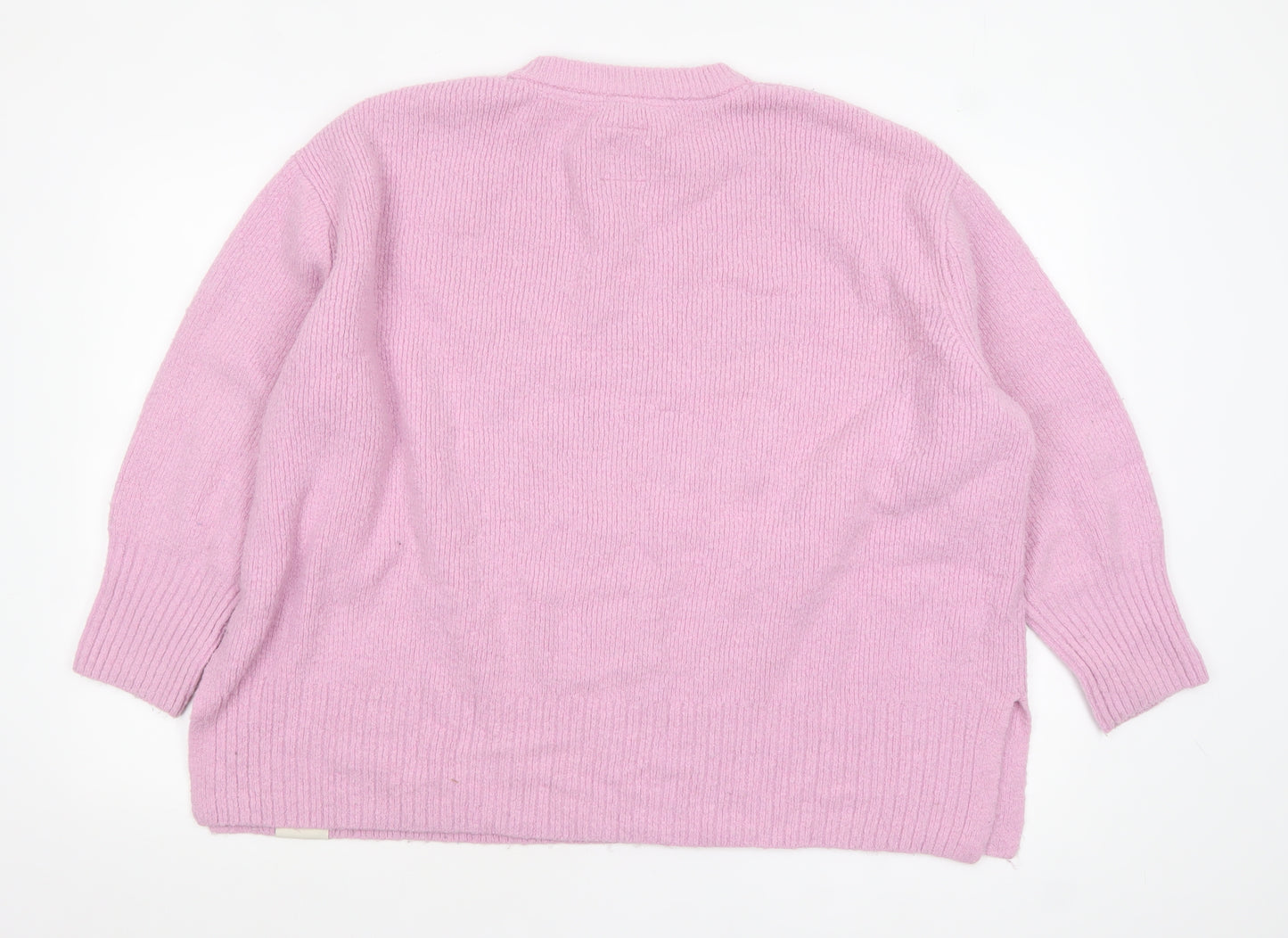 Burgs Womens Pink Crew Neck Knit Pullover Jumper Size 14