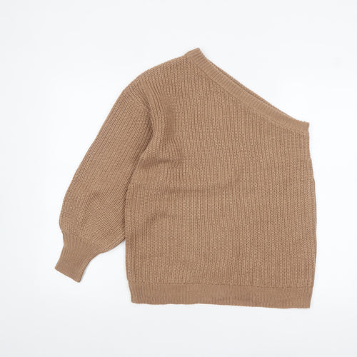 AX Paris Women’s Beige Asymmetrical Knit Jumper S