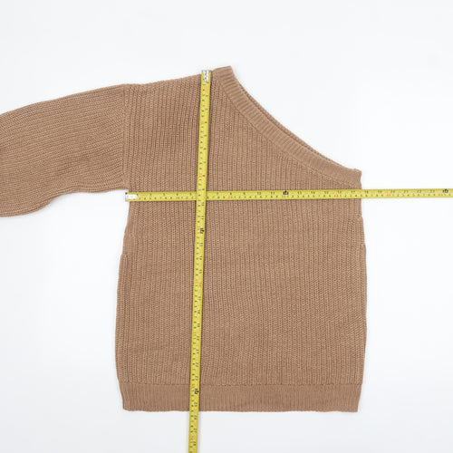 AX Paris Women’s Beige Asymmetrical Knit Jumper S