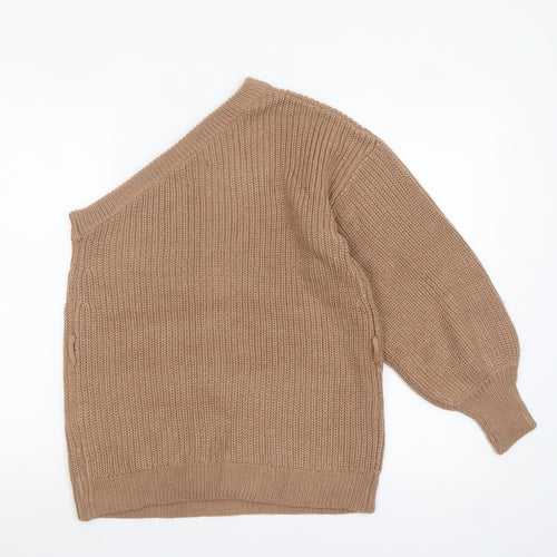 AX Paris Women’s Beige Asymmetrical Knit Jumper S