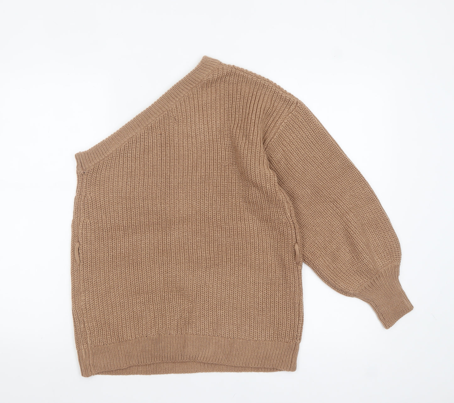 AX Paris Women’s Beige Asymmetrical Knit Jumper S
