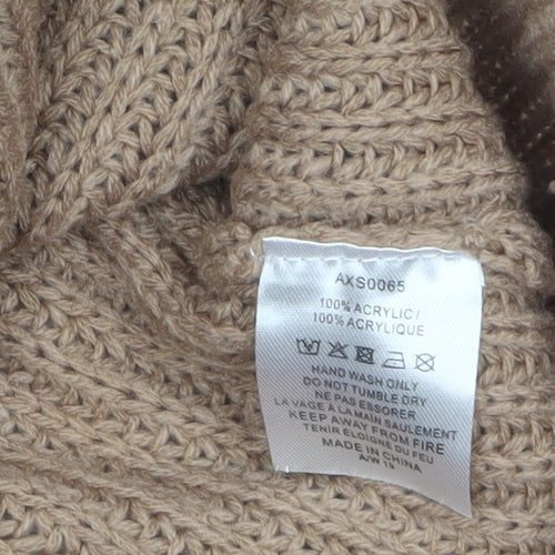 AX Paris Women’s Beige Asymmetrical Knit Jumper S