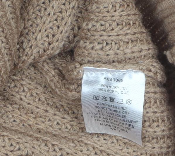 AX Paris Women’s Beige Asymmetrical Knit Jumper S