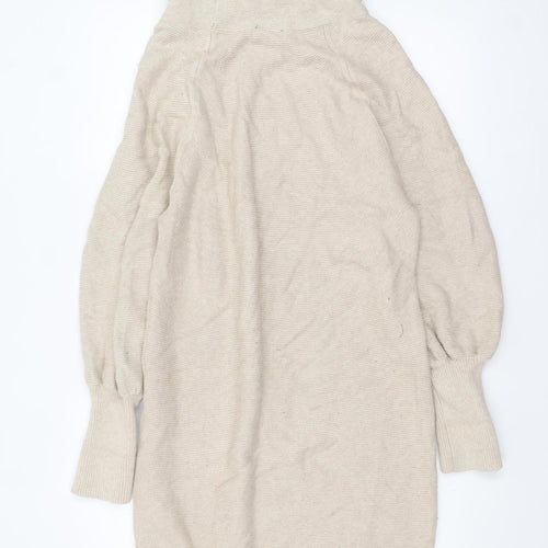 Phase Eight Women Beige Roll Neck Long Sleeve Tunic Jumper S