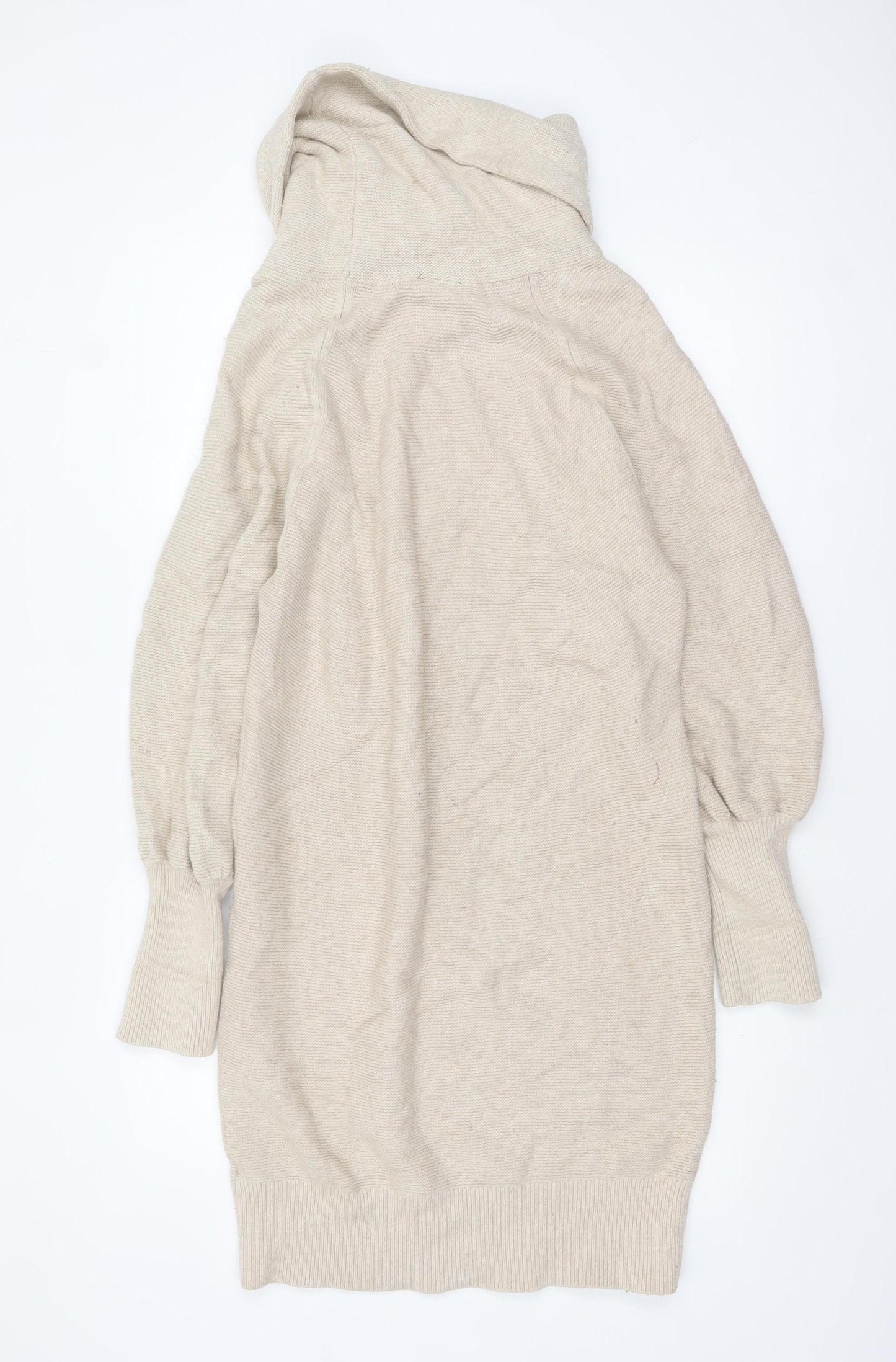 Phase Eight Women Beige Roll Neck Long Sleeve Tunic Jumper S
