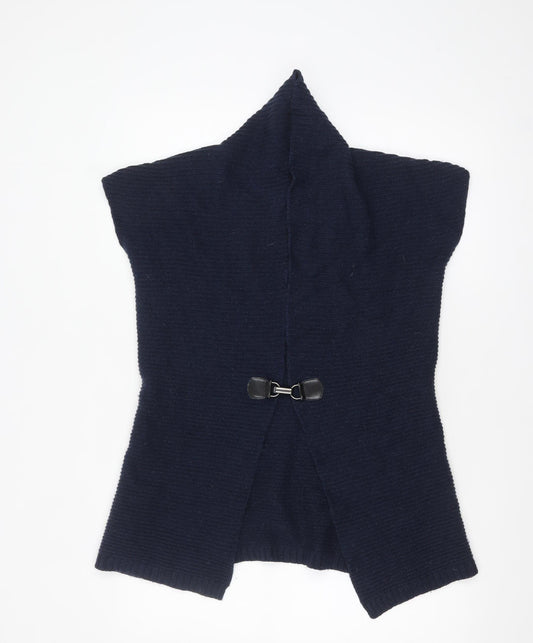 Paul Costelloe Women’s Blue Wool Blend Sleeveless Cardigan UK 12