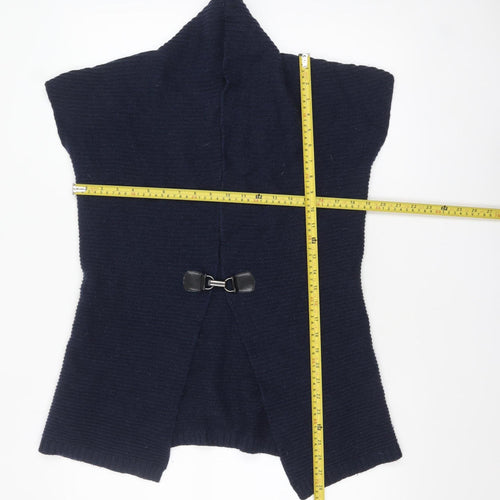 Paul Costelloe Women’s Blue Wool Blend Sleeveless Cardigan UK 12