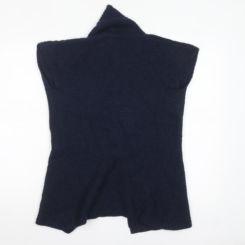 Paul Costelloe Women’s Blue Wool Blend Sleeveless Cardigan UK 12