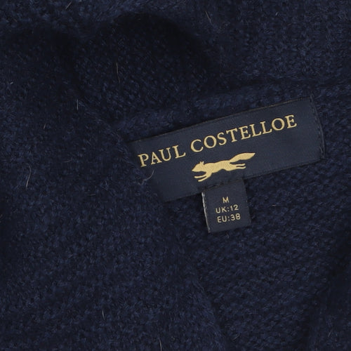 Paul Costelloe Women’s Blue Wool Blend Sleeveless Cardigan UK 12