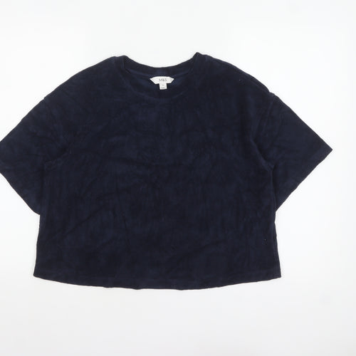 Marks and Spencer Women's Blue Terry Short Sleeve Relaxed Fit T-Shirt Size 10