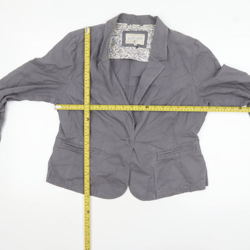 Marks and Spencer Women Grey Linen Cotton Blazer Size 14