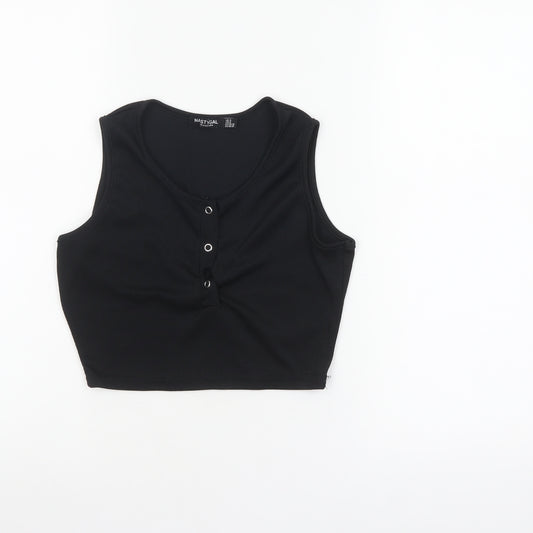 Nasty Gal Women’s Black Cropped Tank Top Size 4 Slim Fit