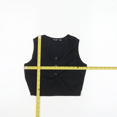 Nasty Gal Women’s Black Cropped Tank Top Size 4 Slim Fit