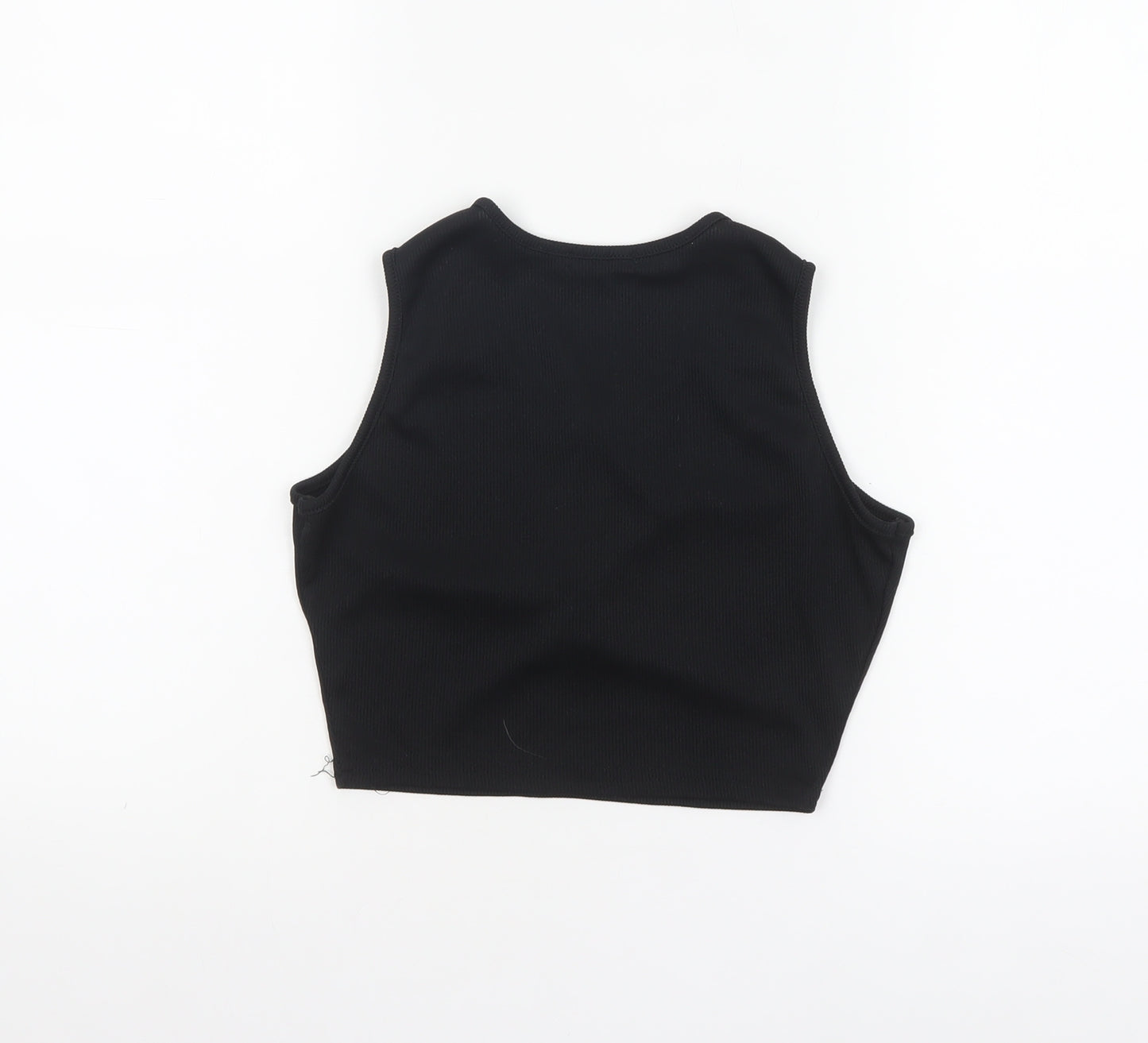 Nasty Gal Women’s Black Cropped Tank Top Size 4 Slim Fit