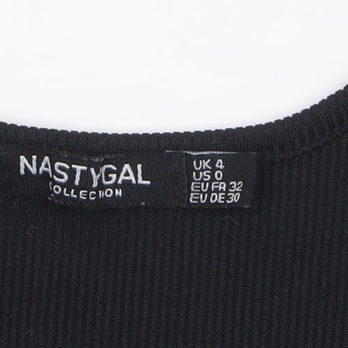 Nasty Gal Women’s Black Cropped Tank Top Size 4 Slim Fit