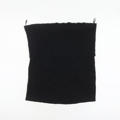 Marks and Spencer Womens Black Ribbed Strapless Top Size 22