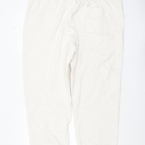Marks and Spencer Men's Ivory 2XL Regular Cotton Blend Jogger Trousers