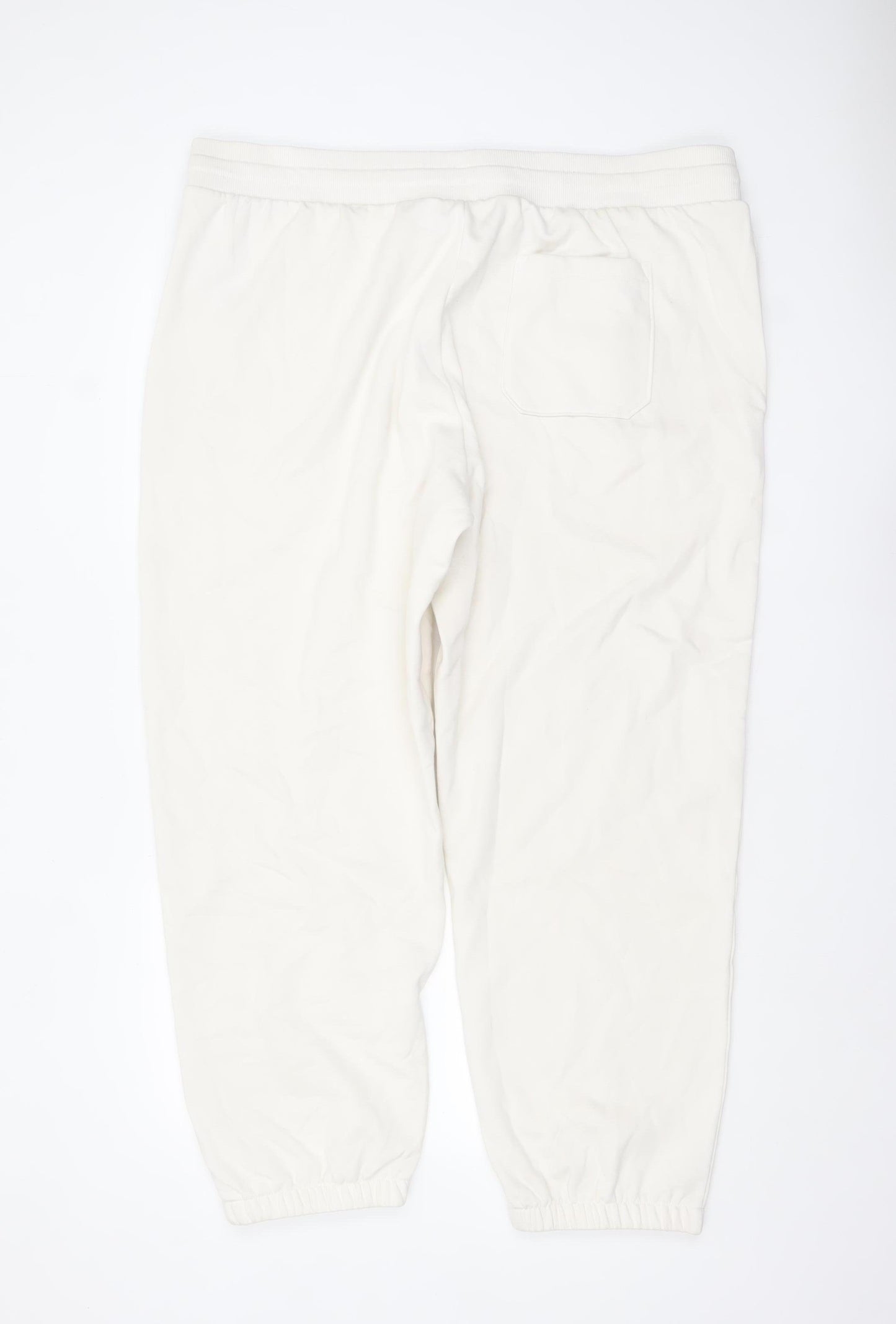 Marks and Spencer Men's Ivory 2XL Regular Cotton Blend Jogger Trousers