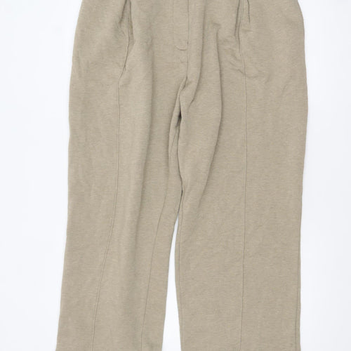 ASOS DESIGN Womens Beige L Relaxed Jersey Elastic Waist Trousers