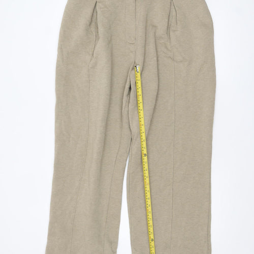 ASOS DESIGN Womens Beige L Relaxed Jersey Elastic Waist Trousers