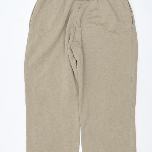 ASOS DESIGN Womens Beige L Relaxed Jersey Elastic Waist Trousers
