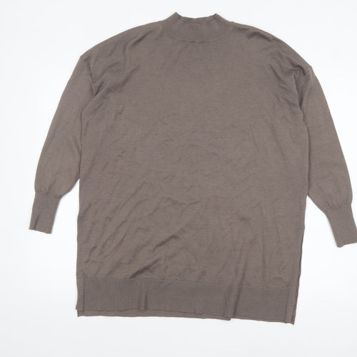 Uniqlo Women’s Brown Mock Neck Long Sleeve Tunic Jumper Size S