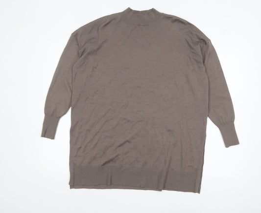 Uniqlo Women’s Brown Mock Neck Long Sleeve Tunic Jumper Size S