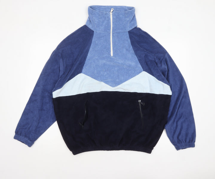 Howlin' Men's Blue Colour Block Fleece Half Zip Sweatshirt M
