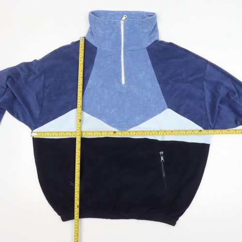 Howlin' Men's Blue Colour Block Fleece Half Zip Sweatshirt M