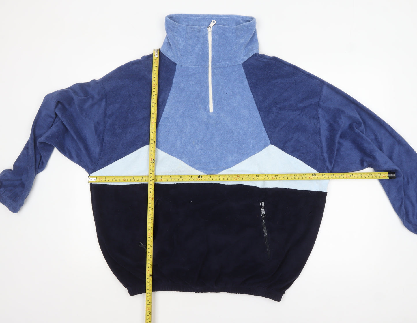 Howlin' Men's Blue Colour Block Fleece Half Zip Sweatshirt M