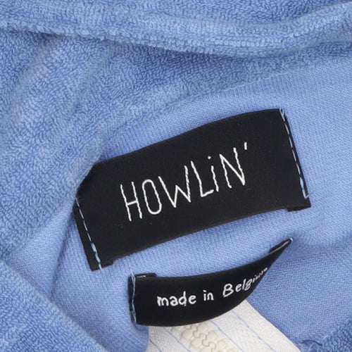 Howlin' Men's Blue Colour Block Fleece Half Zip Sweatshirt M