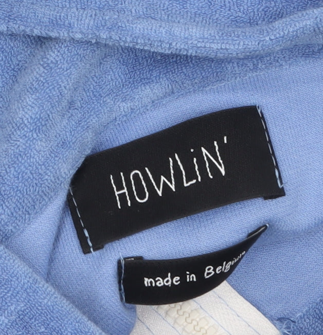 Howlin' Men's Blue Colour Block Fleece Half Zip Sweatshirt M