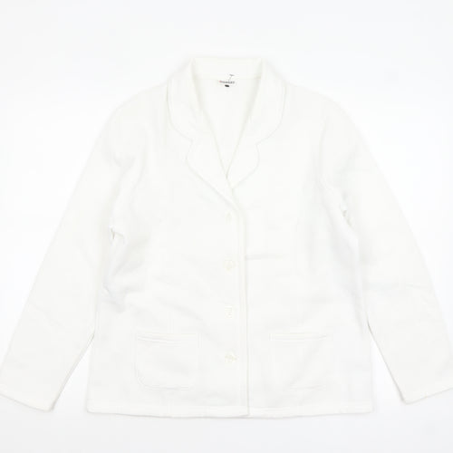 Damart Women White Size 14/16 Classic Blazer Long Sleeve Jacket