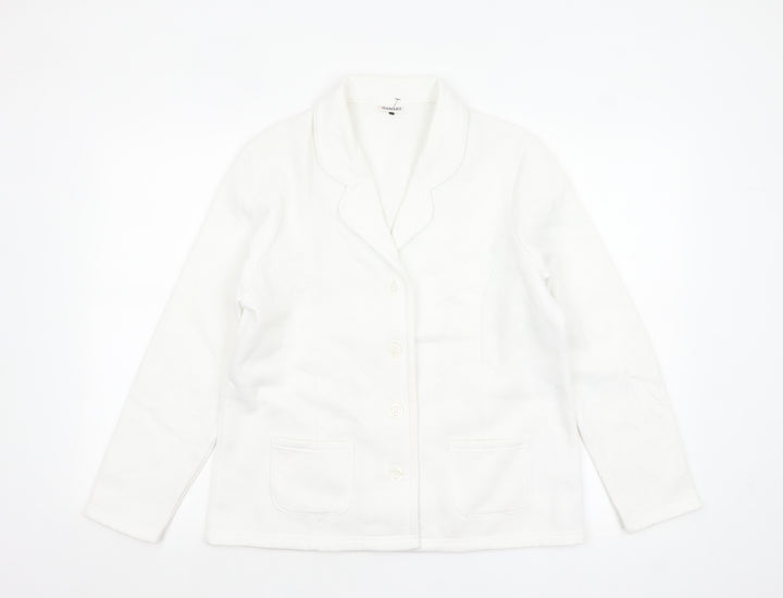 Damart Women White Size 14/16 Classic Blazer Long Sleeve Jacket
