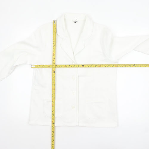 Damart Women White Size 14/16 Classic Blazer Long Sleeve Jacket