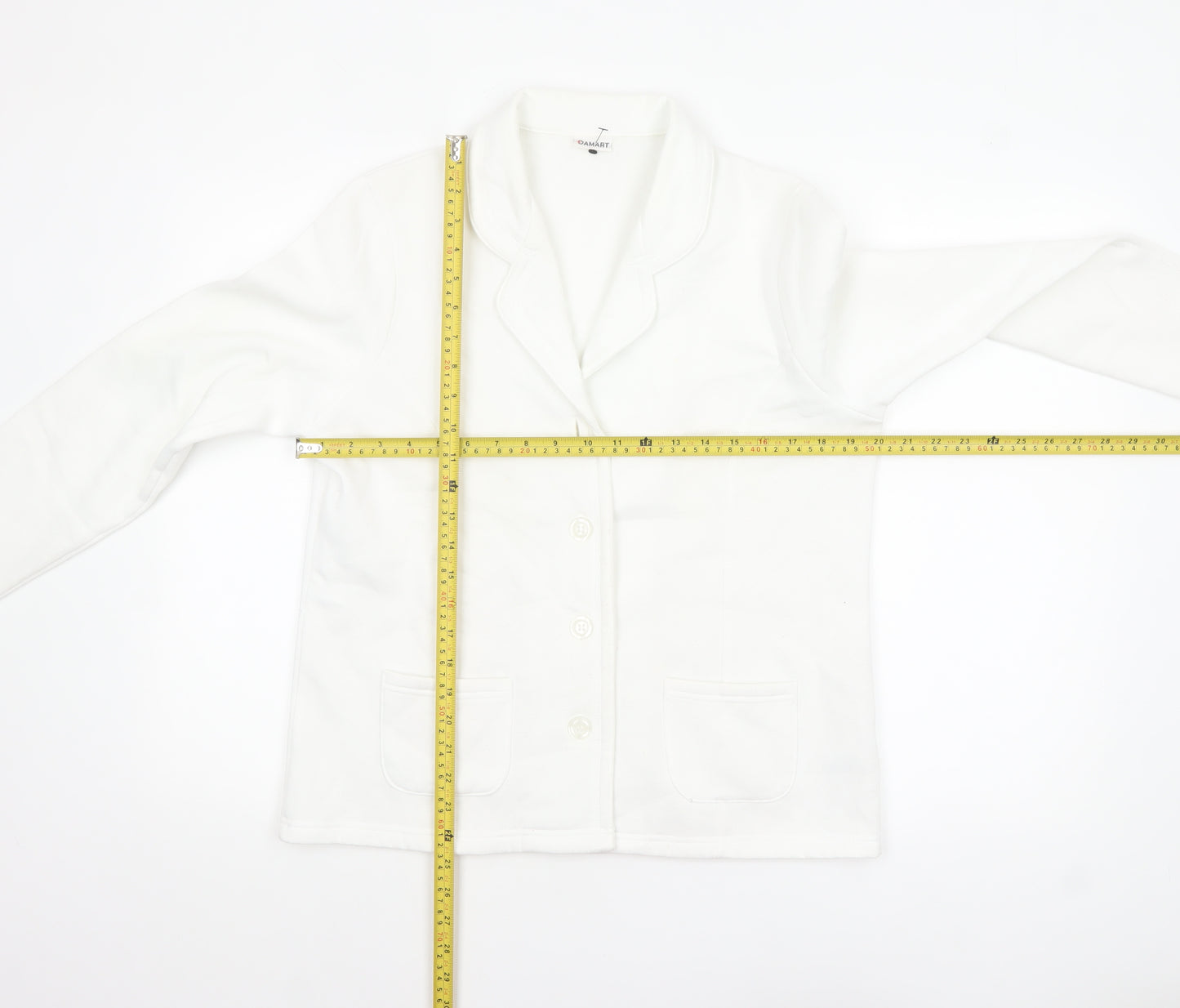 Damart Women White Size 14/16 Classic Blazer Long Sleeve Jacket