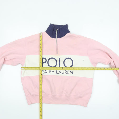 Polo Ralph Lauren Women Pink 1/2 Zip Pullover Sweatshirt Size S