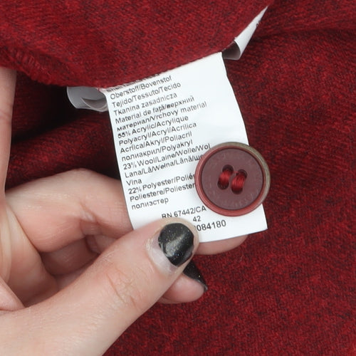 Steilmann Women's Red Short Sleeve Collared Cardigan Size 12