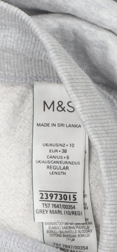 Marks and Spencer Women's Grey Jogger Trousers Size 10 Regular