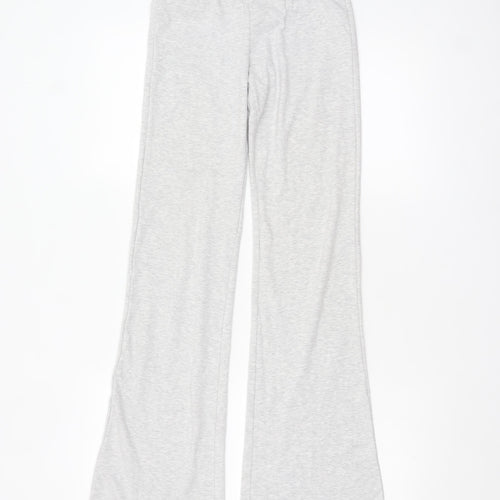 Bershka Womens Grey Flared Jersey Sweatpants Size 12